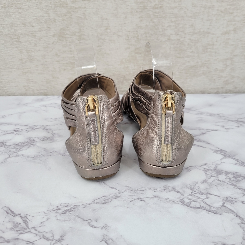ECCO Women's Metallic Gladiator Strappy Leather Sandals - Picture 4 of 11